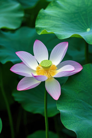 lotus flower and Lotus flower plants in the pond at summer.の素材