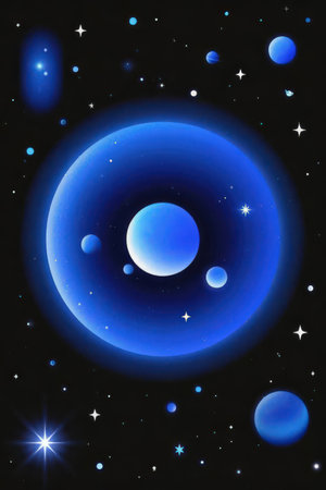 Cosmic space background with stars and nebula. Vector illustration.の素材