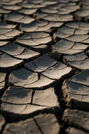 Dry cracked earth background. Global warming, climate change concept.の素材