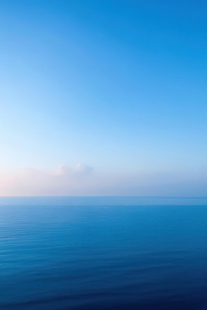 Beautiful seascape with sea and blue sky. Natural backgroundの素材