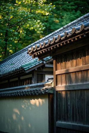 Traditional wooden house in the old town of Nara, Japan.の素材