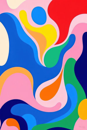 Abstract background with colorful wavy pattern. Vector illustration. Eps 10の素材