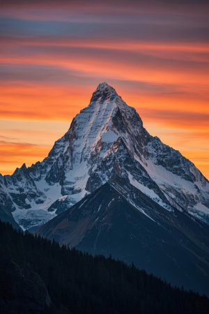Matterhorn peak at sunrise, Zermatt, Switzerland.の素材