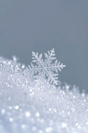 Snowflake on snowflakes background. Christmas and New Year conceptの素材