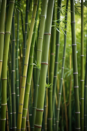 Bamboo forest in the park. Shallow depth of field.の素材