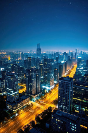 beautiful night view of shanghai skyline,china.の素材