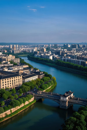 Aerial view of the city of Paris, France, Europe.の素材