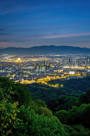 Night view of Seoul, South Korea, taken from Gyeongbokgung Palaceの素材