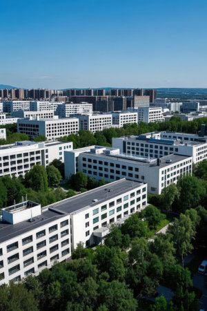 Aerial view of the city of Nizhny Novgorodの素材