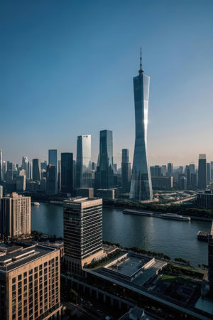 Shanghai Lujiazui Finance and Trade Zone of the modern cityの素材