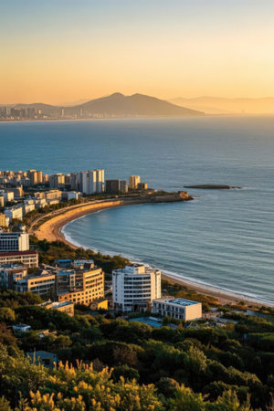 Aerial view of the city of Yalta, Crimea, Ukraineの素材