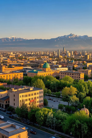 Aerial view of the city of Frankfurt am Main, Germany.の素材