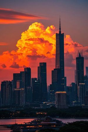 Shanghai Lujiazui Finance and Trade Zone of the modern cityの素材