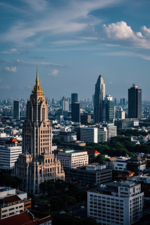 Bangkok cityscape at sunset.の素材