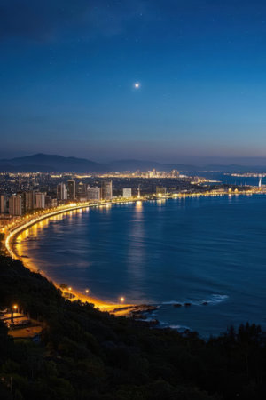 Night view of Baku, Azerbaijan. Baku is the capital of Azerbaijan.の素材
