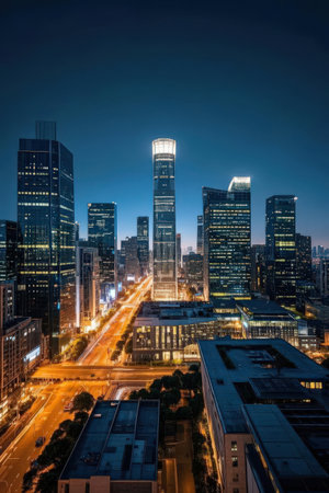 Shanghai Lujiazui Finance and Trade Zone of the modern city nightの素材