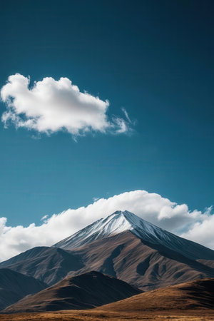 Mt.Fuji with clouds in the blue sky, Yamanashi, Japanの素材
