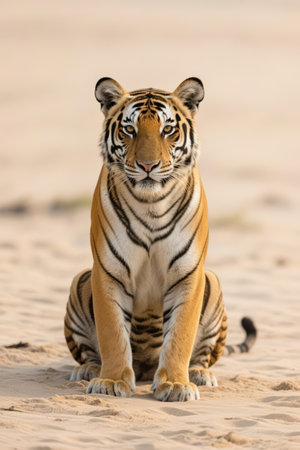 Siberian Tiger in Ranthambore National Park, Indiaの素材