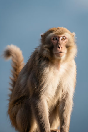 Portrait of a long-tailed macaque (Macaca fascicularis)の素材