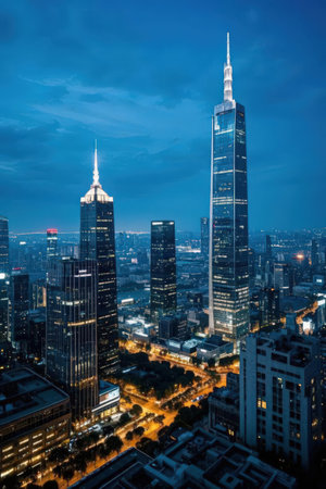 Shanghai Lujiazui Finance and Trade Zone of the modern cityの素材