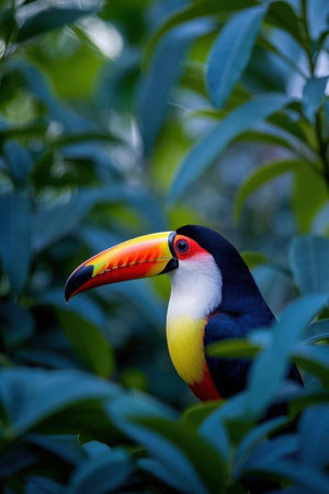 Toucan in the jungle of Costa Rica, Central America.の素材