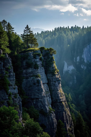 View of the Black Forest, Saxon Switzerland National Park, Germanyの素材