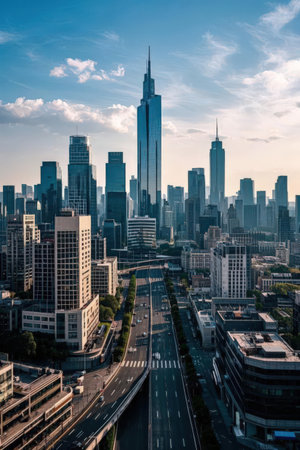 Shanghai Lujiazui Finance and Trade Zone of the modern cityの素材