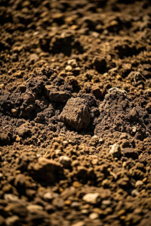 Soil background. Close up of soil texture. Natural background.の素材