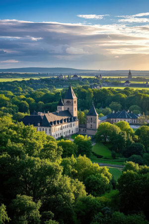 Panoramic view of the castle of Hesse, Germany.の素材