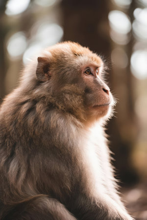Portrait of Barbary Macaque (Macaca fascicularis)の素材