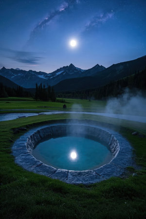 Moonrise over Horseshoe Basin in Jasper National Park, Alberta, Canadaの素材