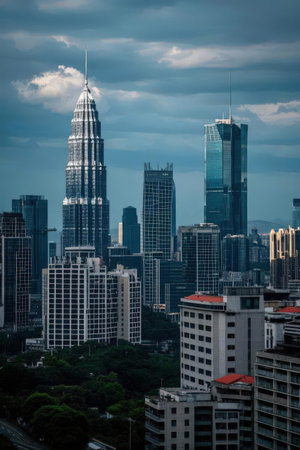 Kuala Lumpur skyline. Kuala Lumpur is the capital and largest city of Malaysia.の素材