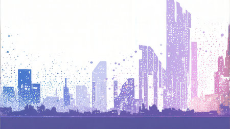 Abstract city background. Cityscape with skyscrapers. Vector illustration.の素材