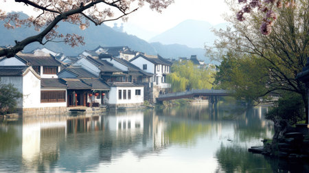 Scenery of Wuyuan Garden in Suzhou, China.の素材