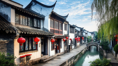 Ancient town of Suzhou, China. Suzhou is a UNESCO World Heritage Site.の素材