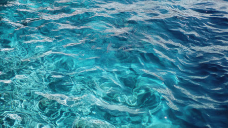 Blue water surface in the Mediterranean Sea, Greece. Natural background.の素材