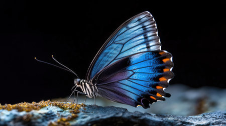Butterfly on a rock in the rainforest of Thailand.の素材
