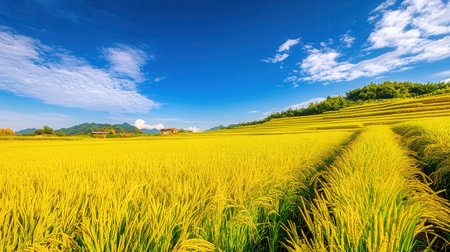 Rice Paddy Fields in Mae Hong Son, Northern Thailand.の素材