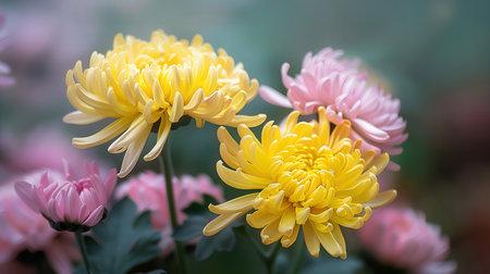 Chrysanthemum in the garden,chrysanthemum flowerの素材