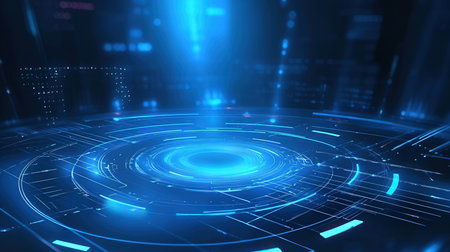 Futuristic technology background. 3d rendering, 3d illustration.の素材