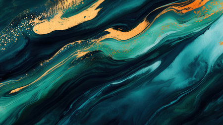 Marble abstract acrylic background. Marbling artwork texture. Agate ripple pattern. Gold powder.の素材