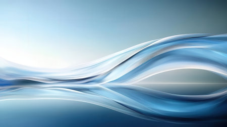 Abstract blue background with smooth lines, futuristic wavy illustration, 3D renderingの素材