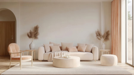 interior of modern living room with sofa 3d rendering mock upの素材