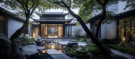 Traditional Chinese architecture in Suzhou, Jiangsu Province, China.の素材