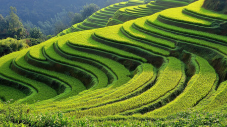 Terraced rice field landscape in Mu Cang Chai, YenBai, Vietnamの素材