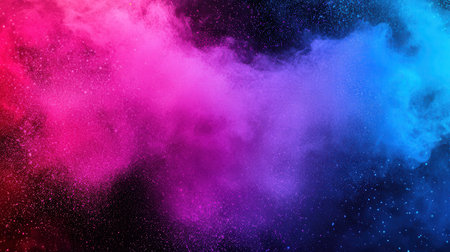 abstract colored dust explosion on a black background.abstract powder splatted backgroundの素材