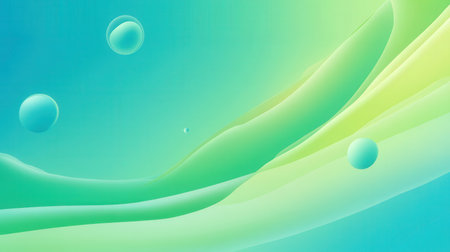 abstract background with green and blue liquid shapes, vector illustration.の素材