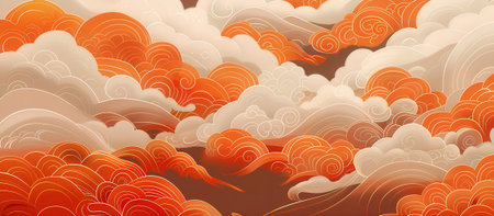 Seamless pattern of clouds in the sky. Vector illustration.の素材
