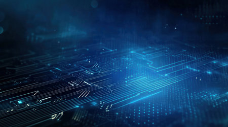 Circuit board background. 3d rendering, 3d illustration.の素材