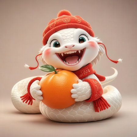 Happy chinese new year of the rat with orange,3d renderingの素材